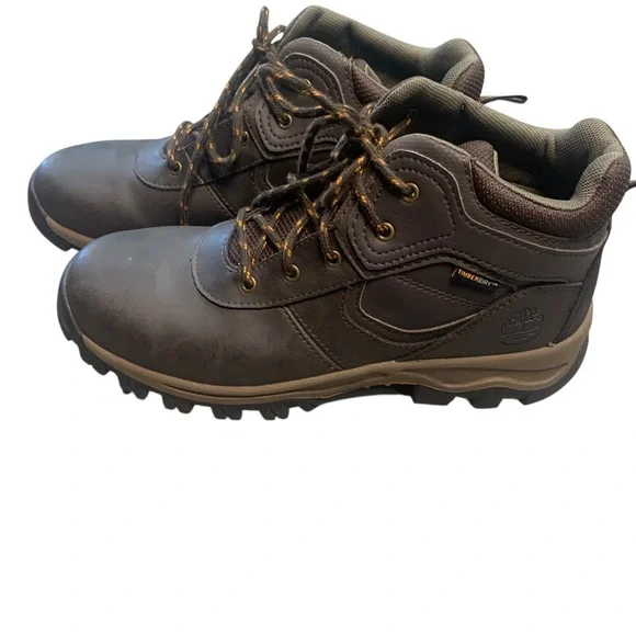 TIMBERLAND Brown Ankle-High Leather Boots - Boys 6